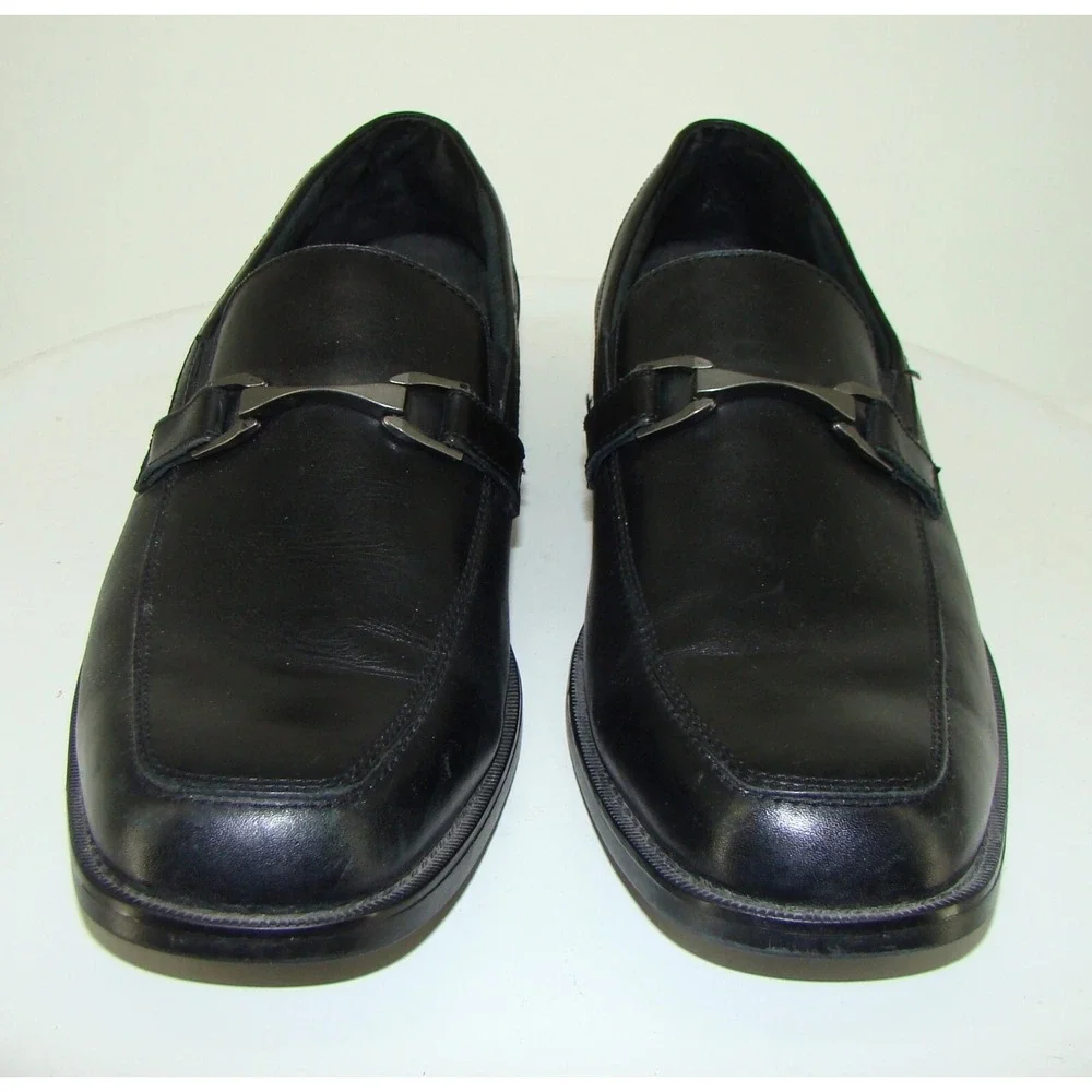 Bostonian Kohrman Mason MENS BLACK LEATHER Loafers Shoes Size 13M   C117